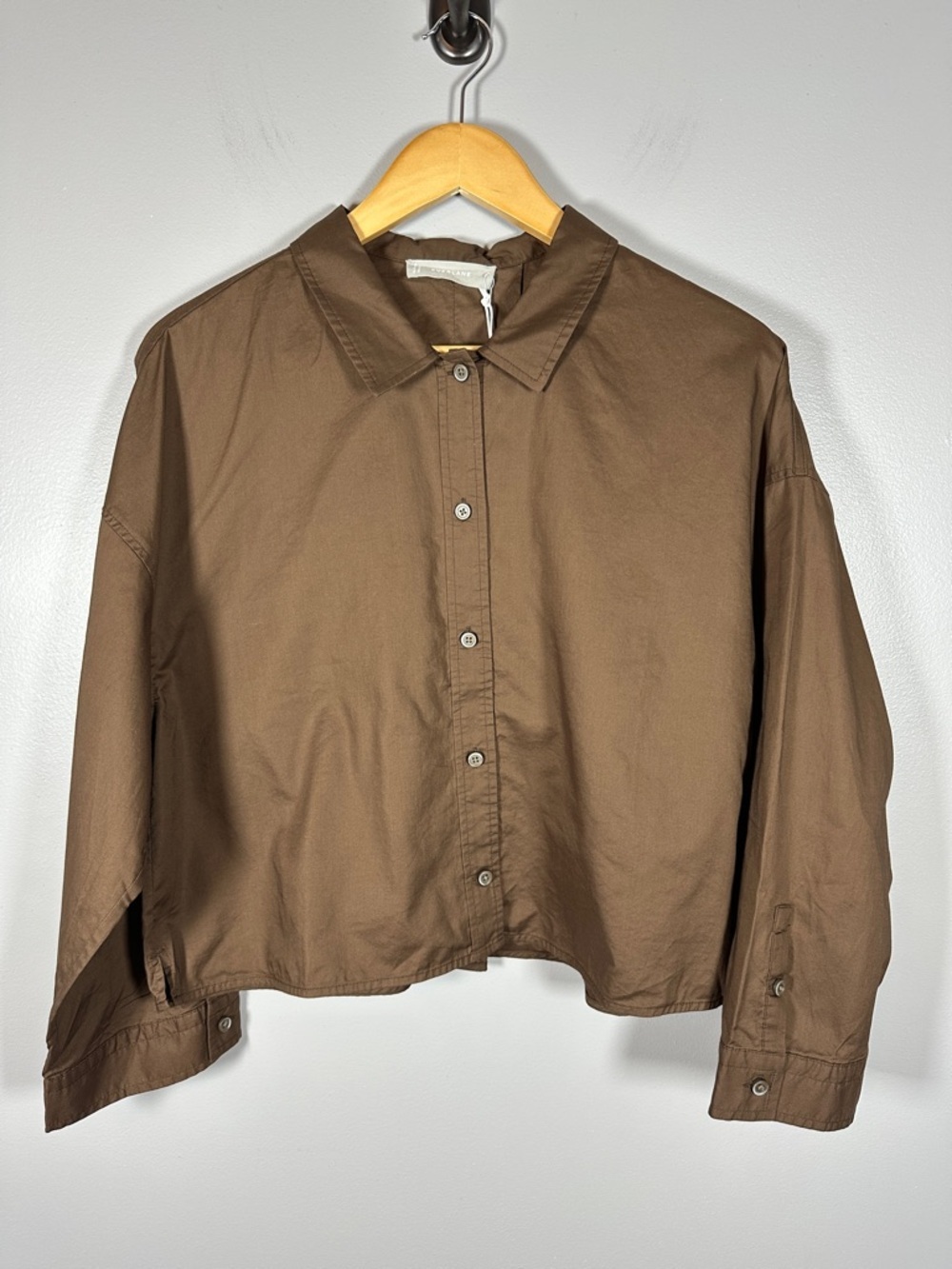 Everlane The Woven PJ Top Cropped Chestnut Size Medium NWOT - Picture 3 of 9